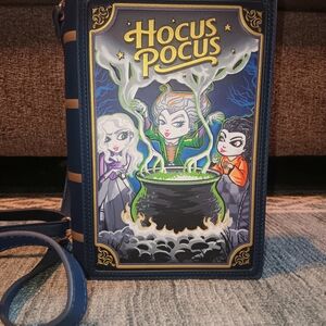 Loungefly Hocus Pocus Book Crossbody Bag in Navy, Gold, Green